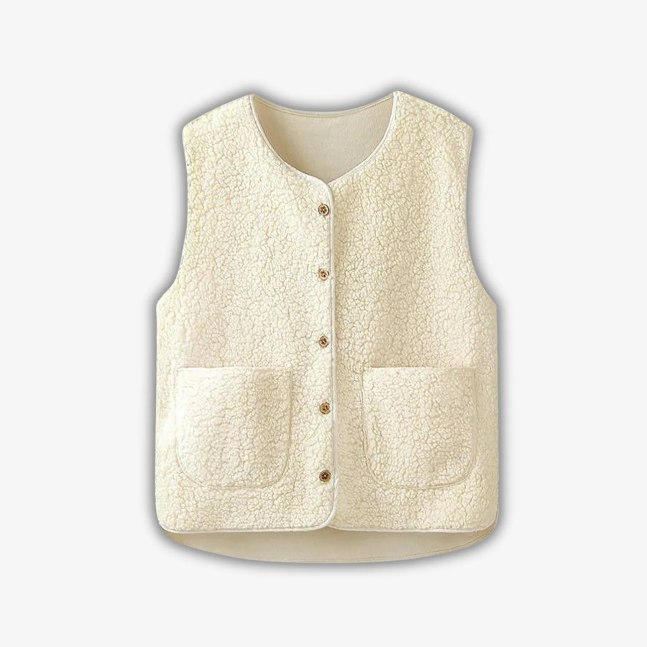 Lydia – Sleeveless Cardigan with Button Closure and Pockets - Image 2
