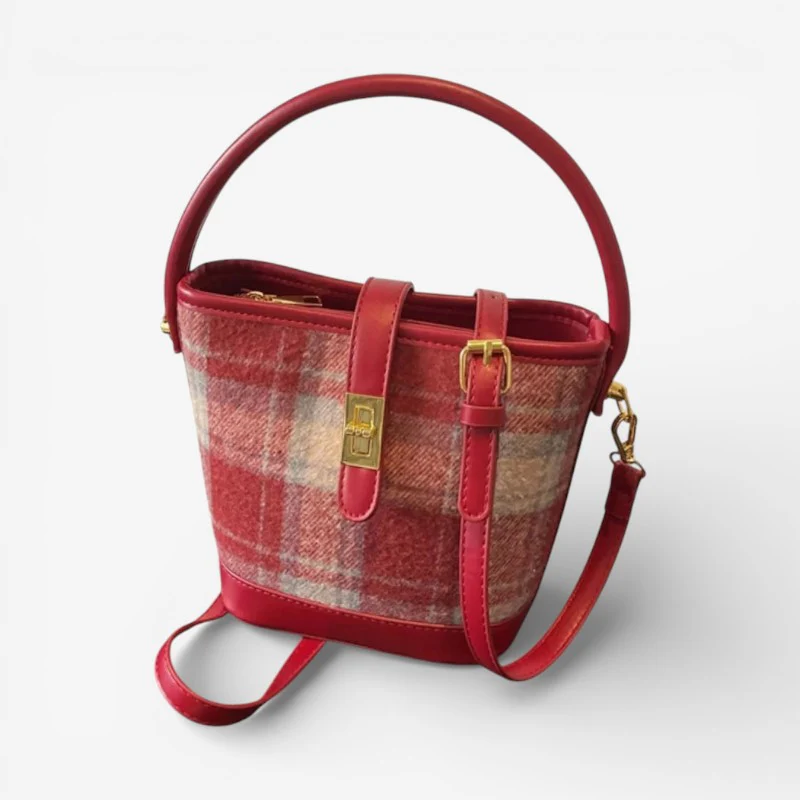 Maelle – Women's Shoulder Bag with Large Storage Space and Checkered Pattern - Image 2