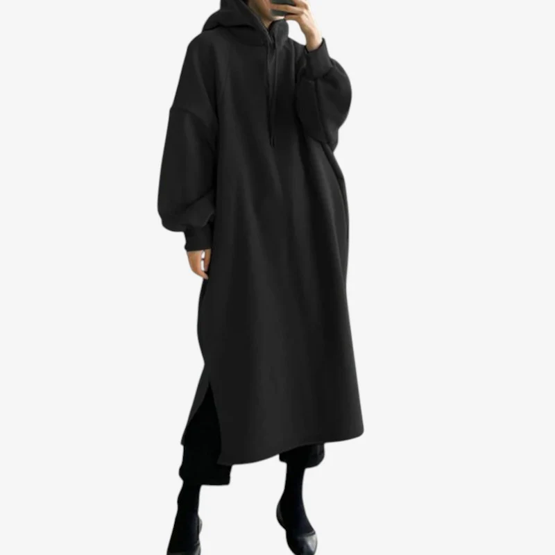 Manon – Long Hoodie with Adjustable Drawstring - Image 2