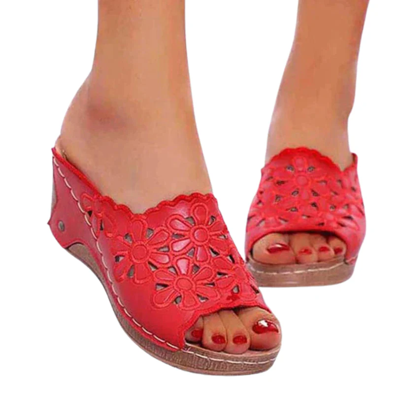 Maria – Women's open-toe floral print sandals - Image 3