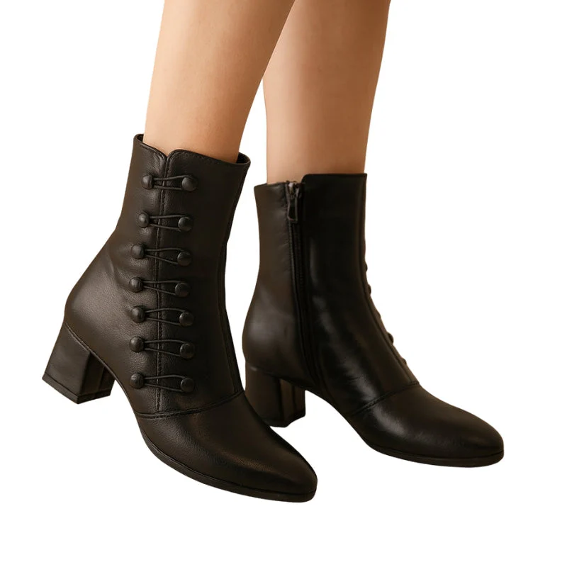 Marie – Knee-High Boots with Pointed Toe and Side Zip