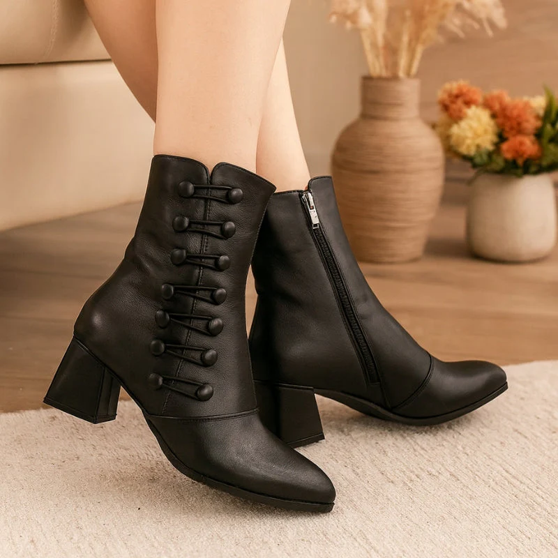 Marie – Knee-High Boots with Pointed Toe and Side Zip - Image 2