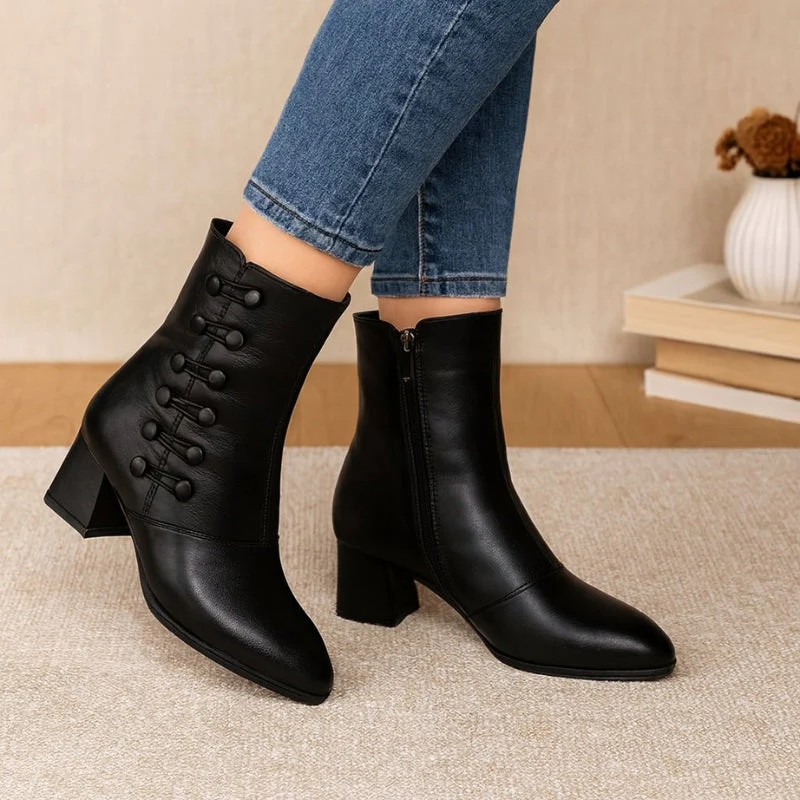 Marie – Knee-High Boots with Pointed Toe and Side Zip - Image 3