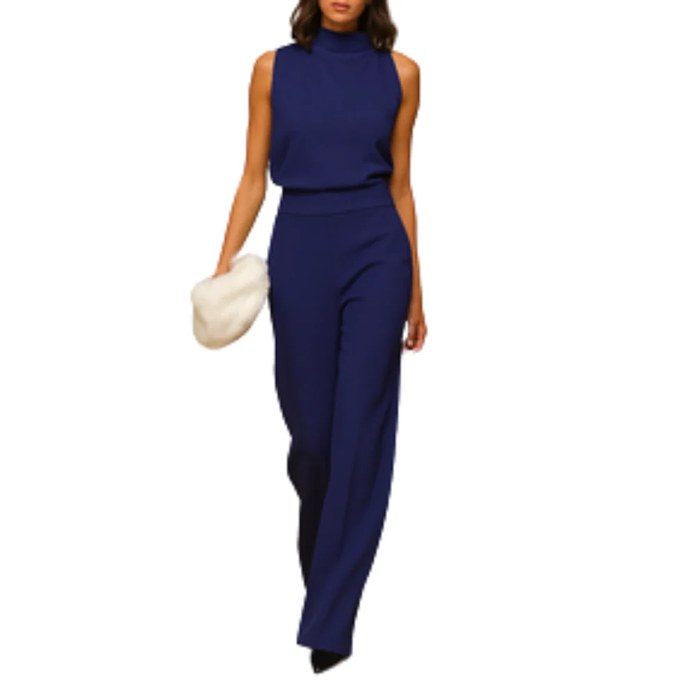 Marie – Sleeveless Jumpsuit with Stand-Up Collar and Wide Legs - Image 4