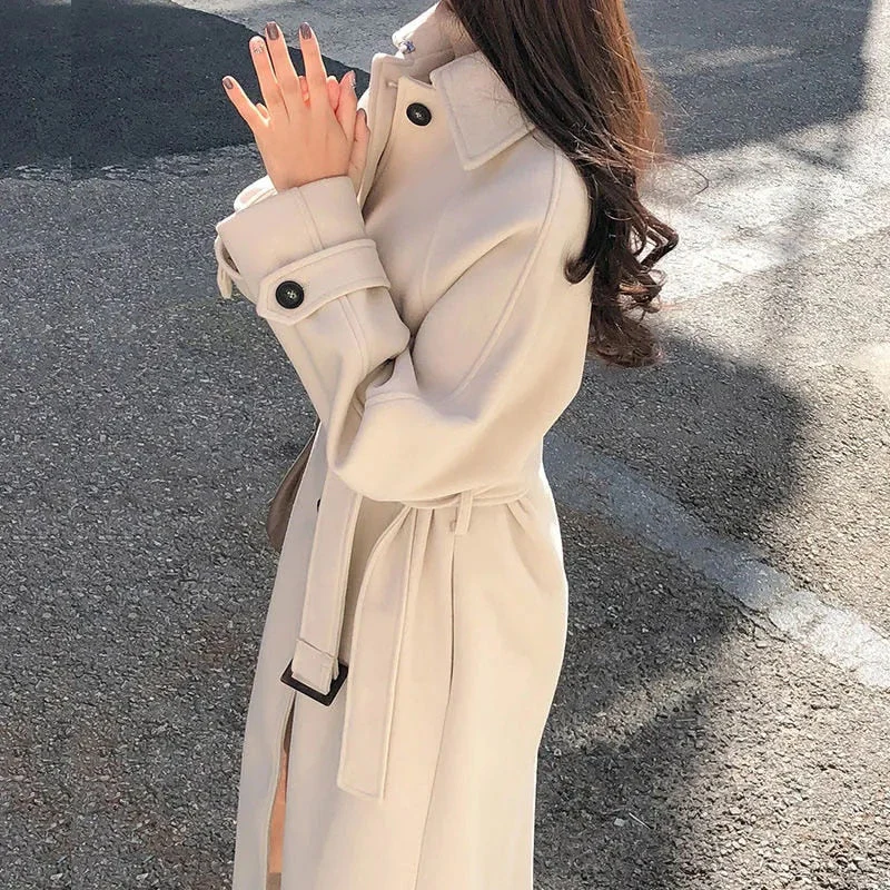 Mary – Trench coat with belt & button-down fastening with long sleeves - Image 5