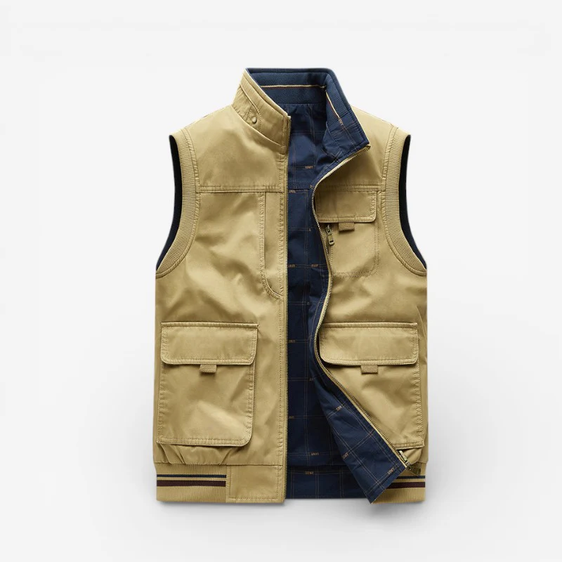 Mason – Men's Cardigan with Stand-Up Collar & Zipper Closure - Image 3