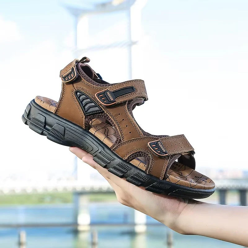 Matthew – Men's Open Toe Sandals with Velcro - Image 4