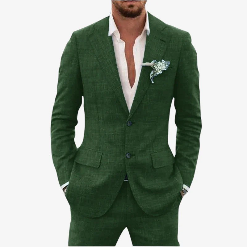 Men's Blazer and Trouser Two-Piece Set with Lapel Collar - Image 3