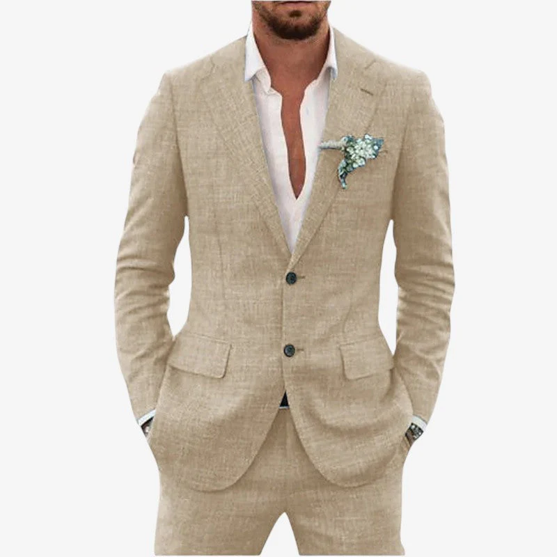Men's Blazer and Trouser Two-Piece Set with Lapel Collar - Image 4