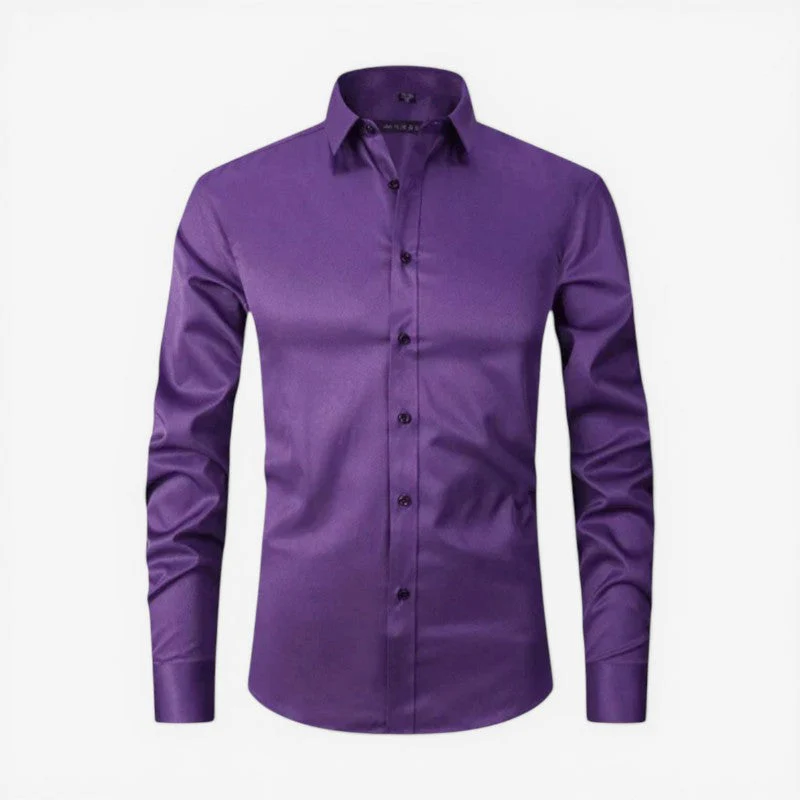 Men's Slim Fit Long Sleeve Button Down Shirt - Image 7