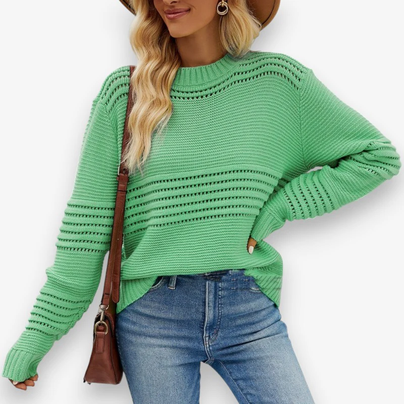Mia – Long Sleeve Sweater with Round Neck - Image 3