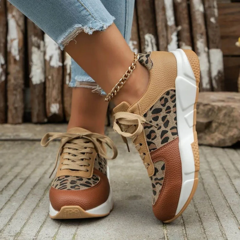 Mia – Round Toe Boots with Leopard Print and Adjustable Laces - Image 5
