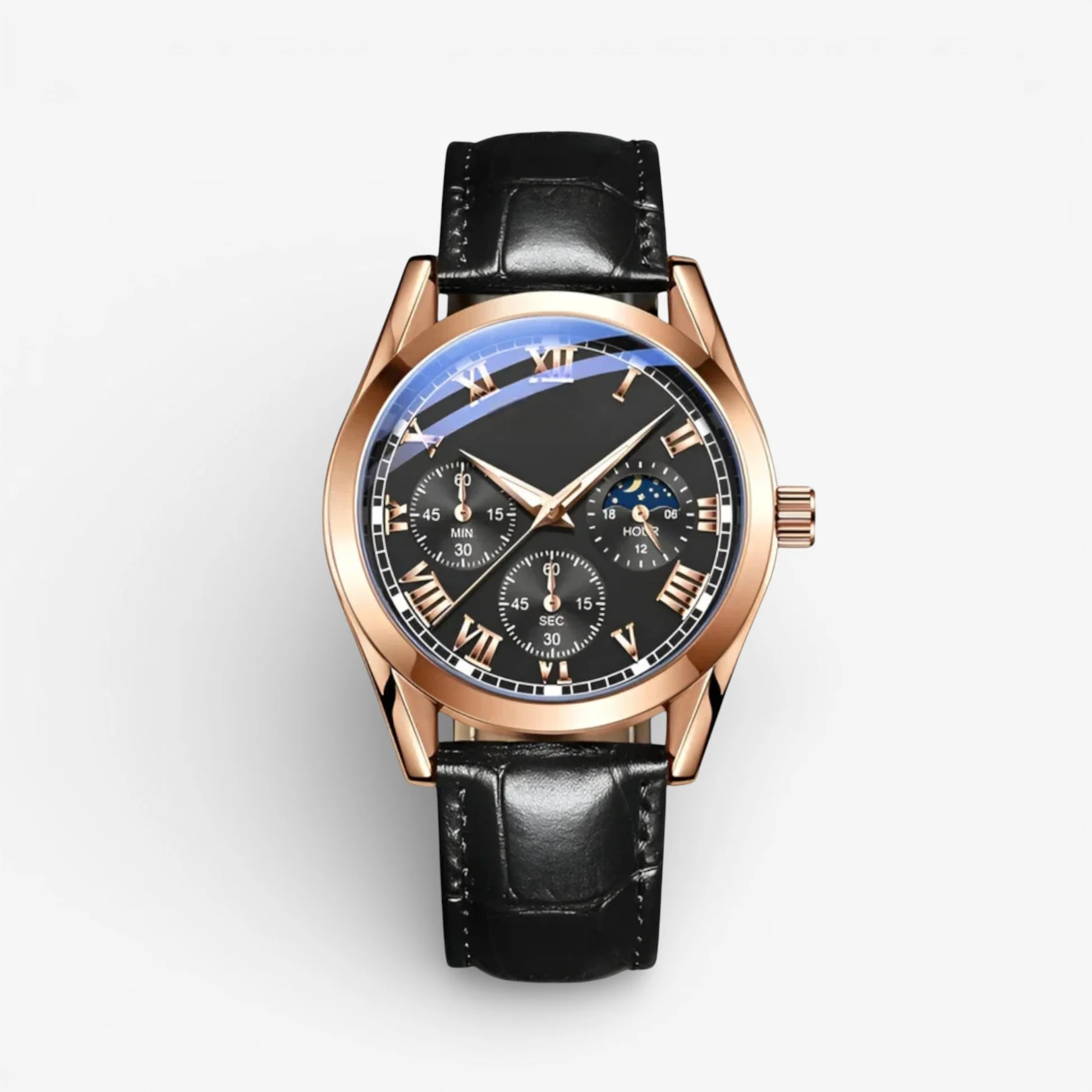 Michael – Round Watch with Adjustable Strap and Chronograph
