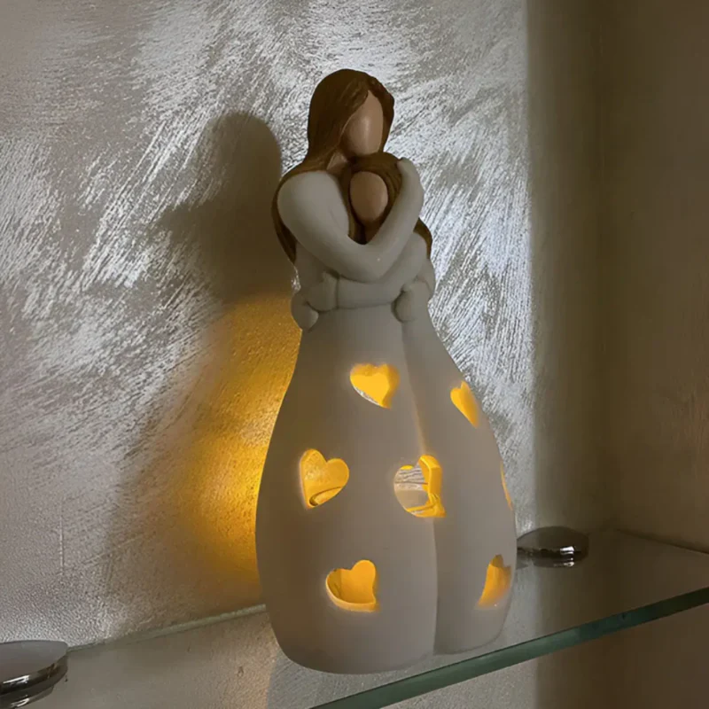 Mother and Daughter Candle Holder Statue - Image 7