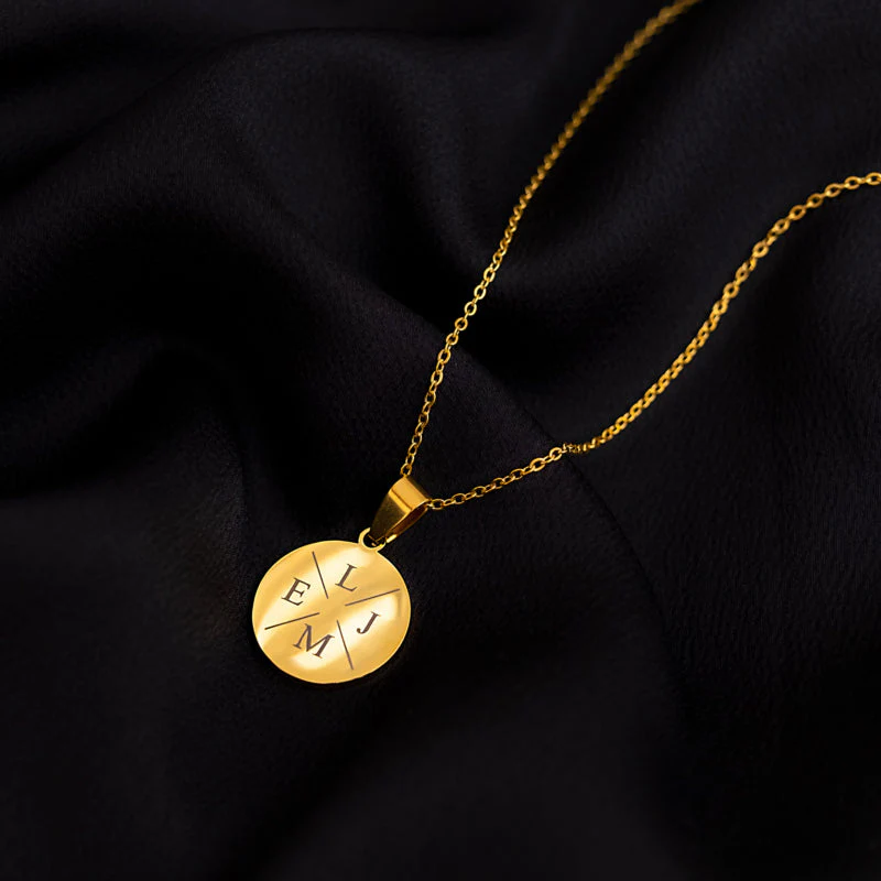 Round Pendant Necklace with Adjustable Chain - Image 3