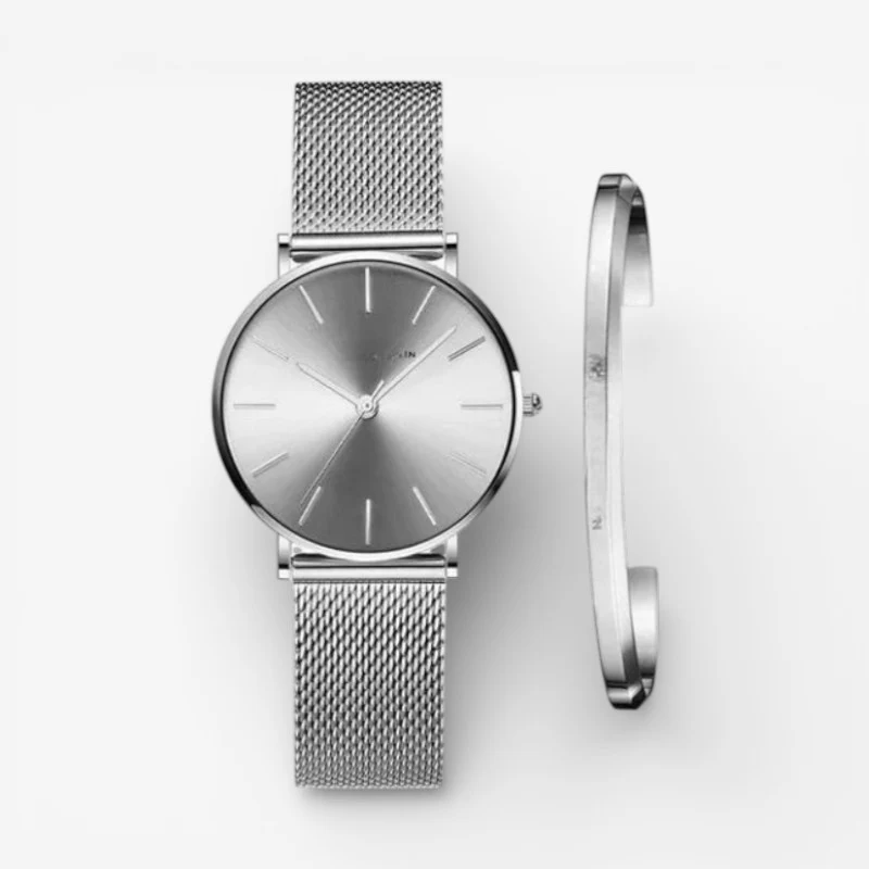 Watch with Adjustable Strap and Matching Bracelet - Image 3