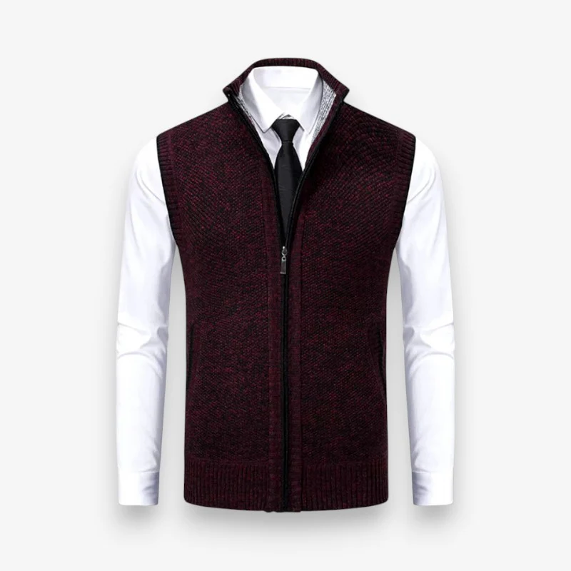 Nathan – Sleeveless Zip-Up Sweater with Pockets - Image 6
