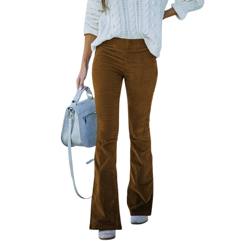 Nora – High-Waisted Wide-Leg Corduroy Trousers - Image 3