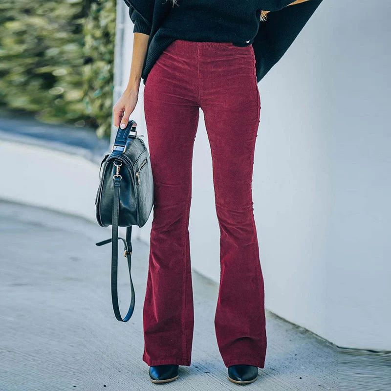 Nora – High-Waisted Wide-Leg Corduroy Trousers - Image 9
