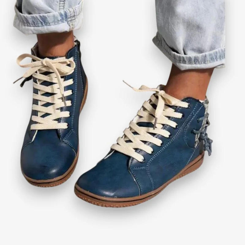 Nora – Lace-Up Boots with Round Toe and Zipper - Image 3