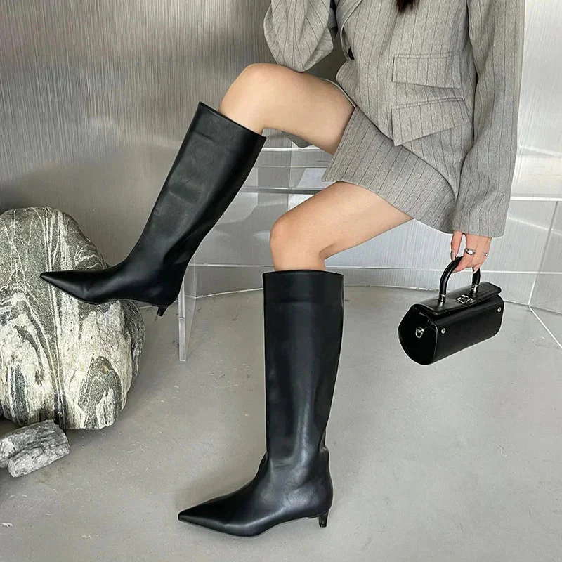 Nova – Knee-High Boots with Pointed Toe + Sleek Heel - Image 5