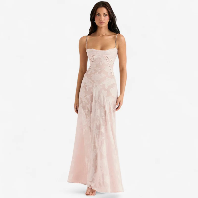 Nova – Sleeveless Long Dress with Floral Print & Open Back - Image 12