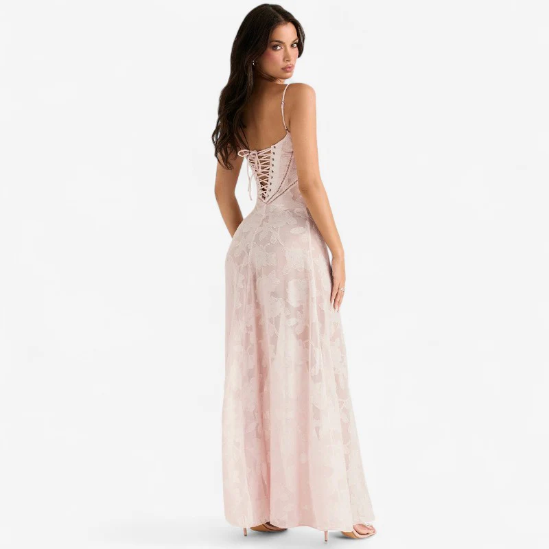 Nova – Sleeveless Long Dress with Floral Print & Open Back - Image 13