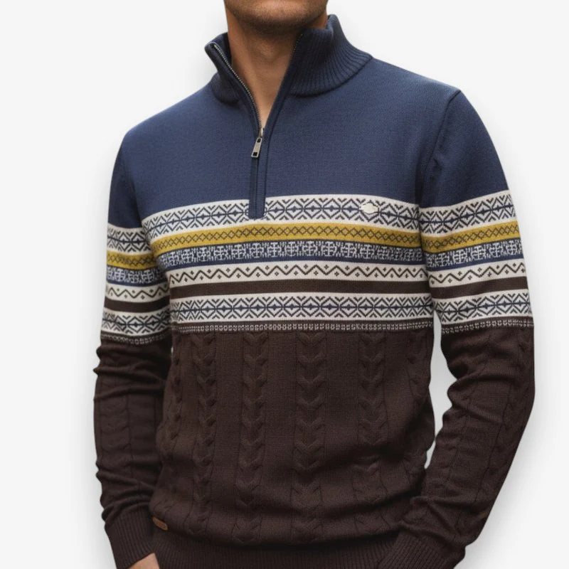 Oliver – Men's Long Sleeve Sweater with Zipper Closure - Image 5