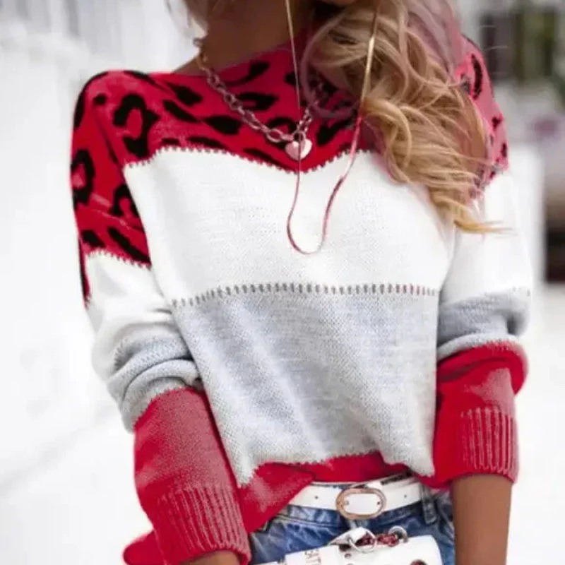 Oversized Printed Crew Neck Sweater - Image 5