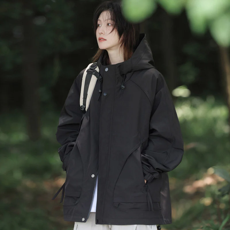 Penny – Women's Coat with Hood & Zipper Pocket - Image 8
