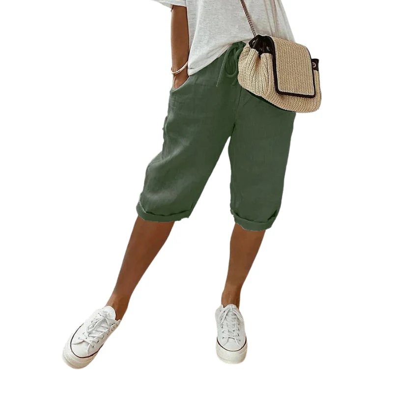 Rachel – Knee-Length Shorts with Drawstring and Pockets - Image 3