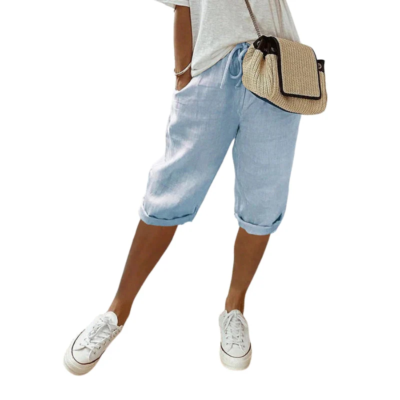 Rachel – Knee-Length Shorts with Drawstring and Pockets - Image 4