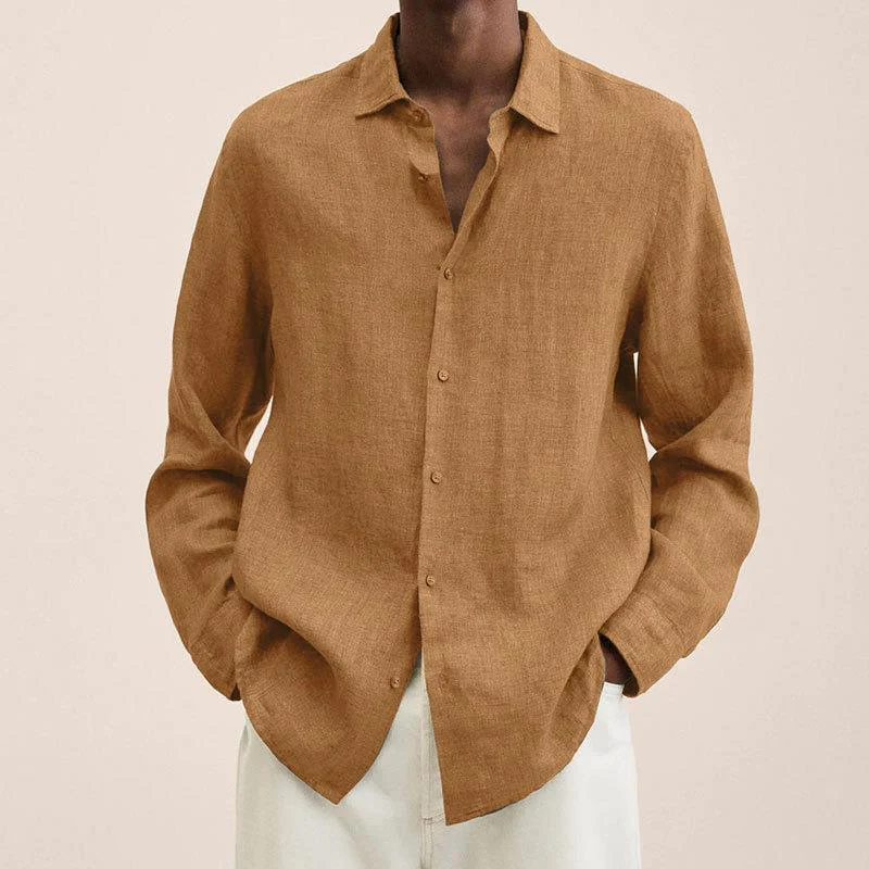 Robert – Long-Sleeved Shirt with Turn-Up Collar & Button Fastening - Image 5