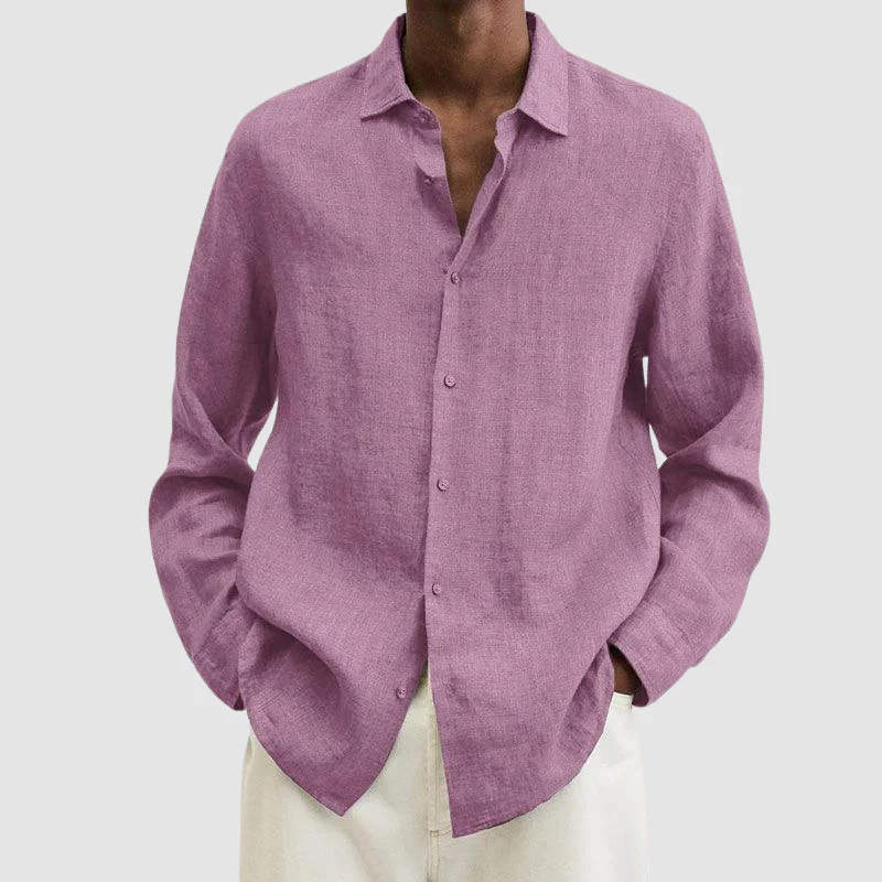 Robert – Long-Sleeved Shirt with Turn-Up Collar & Button Fastening - Image 6