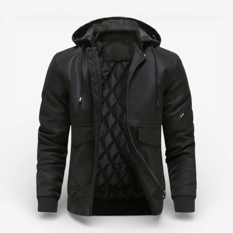 Roman – Men's Hooded Jacket with Zipper and Pockets - Image 2