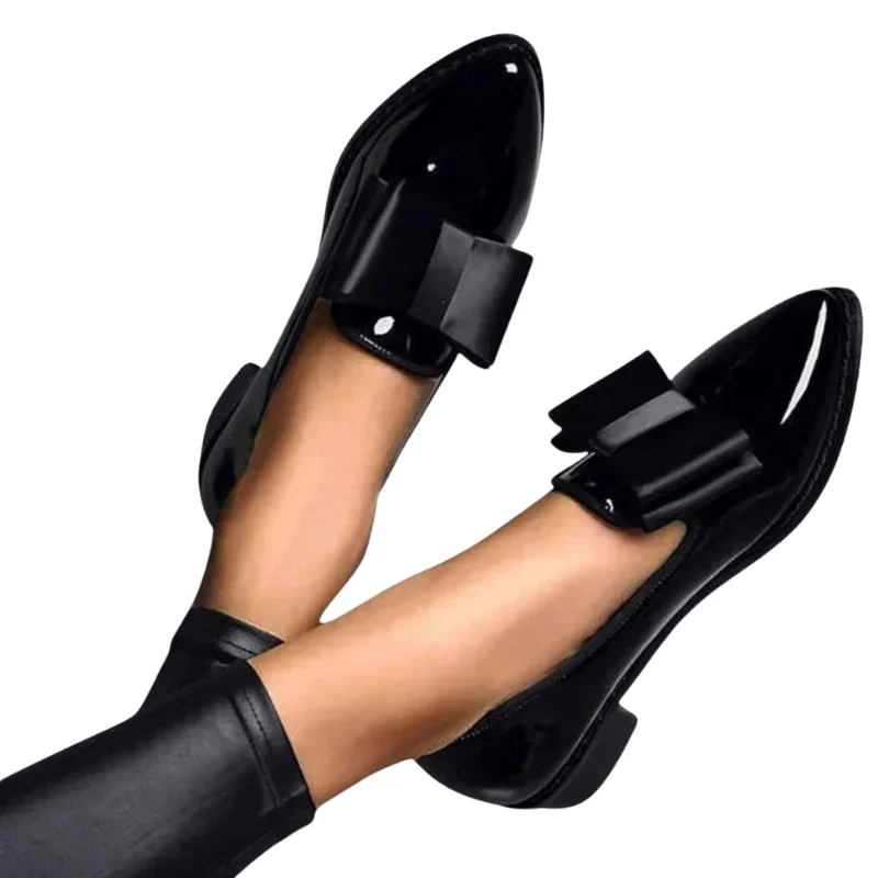 Sarah – Pointed Toe + Bow Shoes and Chunky Heel - Image 2