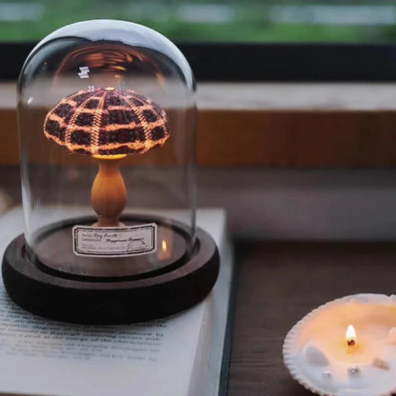 SeaLume – Mini LED Glass Bell Jar Lamp with Sea Mushroom Design - Image 6