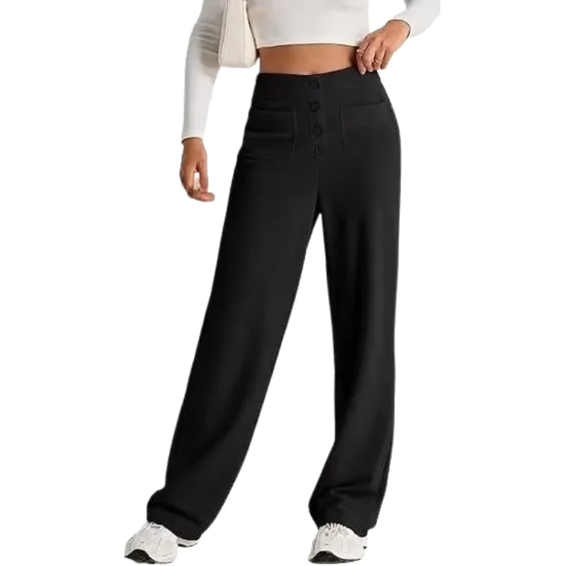 Selene – High Waist Straight Trousers with Pockets - Image 3