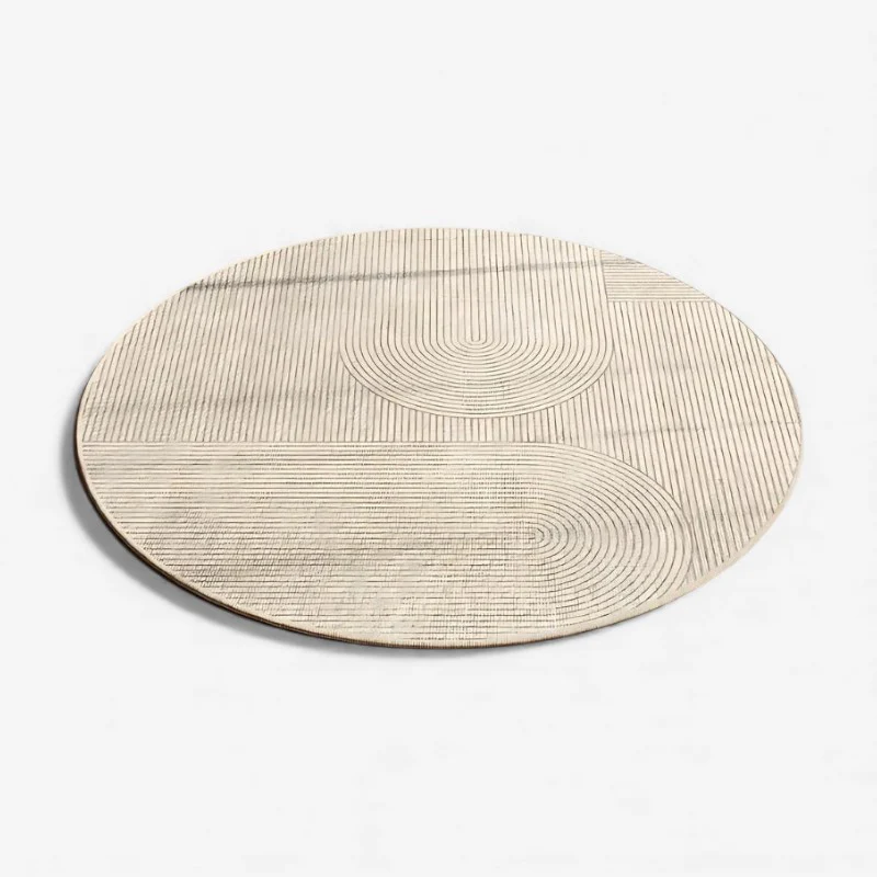 SoftWeave – Modern Round Rug with Braided Design