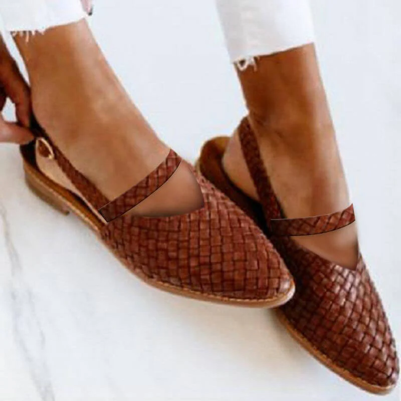Solevia – Sandals with Flat Sole and Adjustable Heel Straps made of Synthetic Leather - Image 7