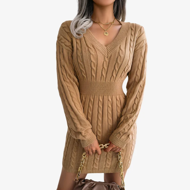 Sophia – Knitted Sweater with Long Sleeves and Ribbed Hem - Image 3