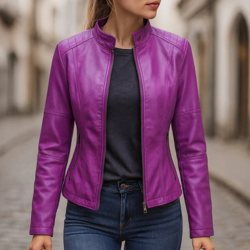 Sophia – Long Sleeve Jacket with Zipper Closure - Image 14