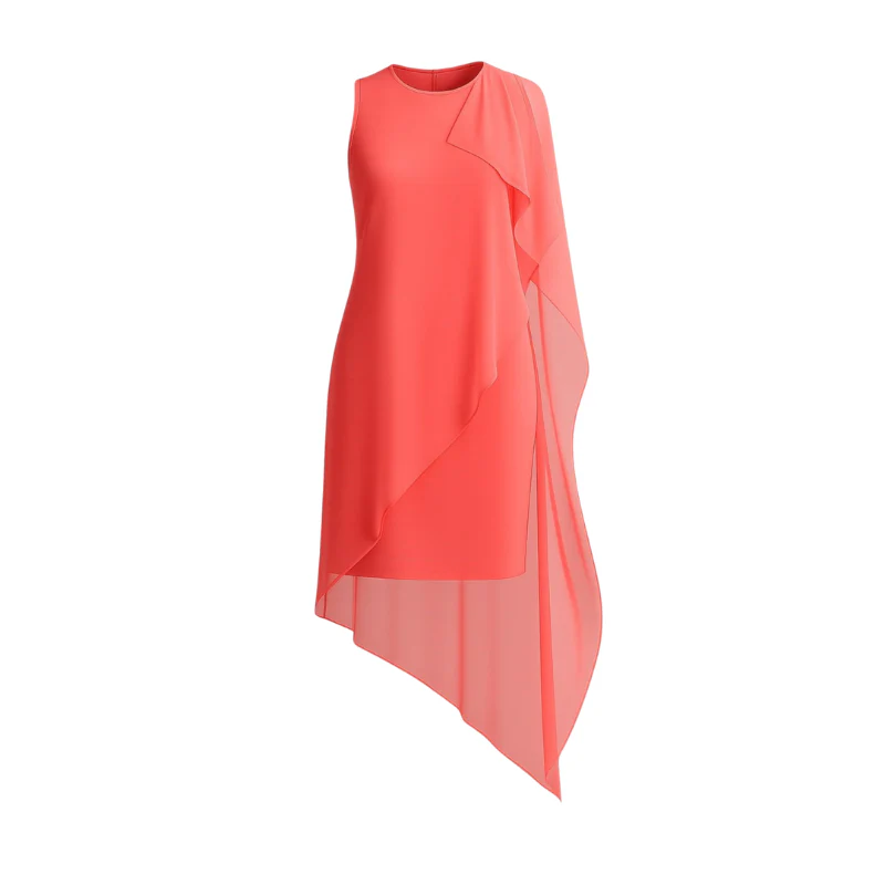 Sophia – Women's sleeveless midi dress with round neckline - Image 3
