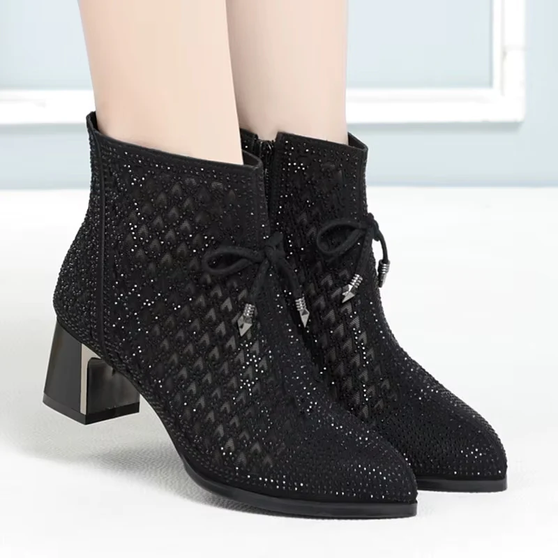 Stella – Pointed Toe Heeled Ankle Boots - Image 2