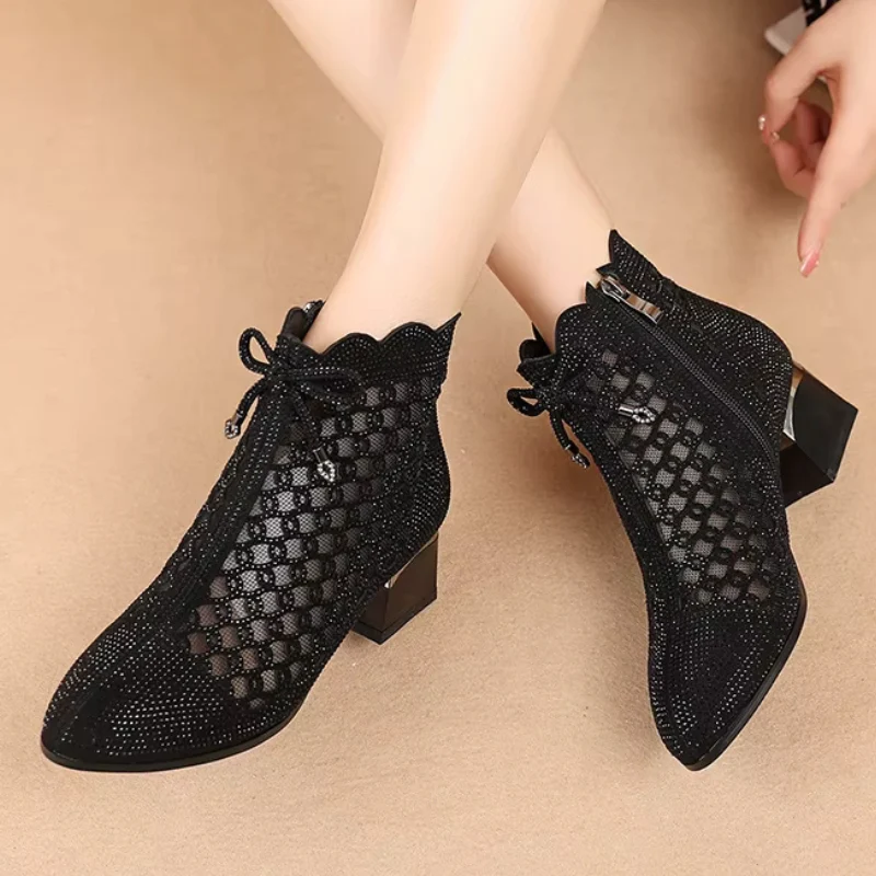 Stella – Pointed Toe Heeled Ankle Boots - Image 3