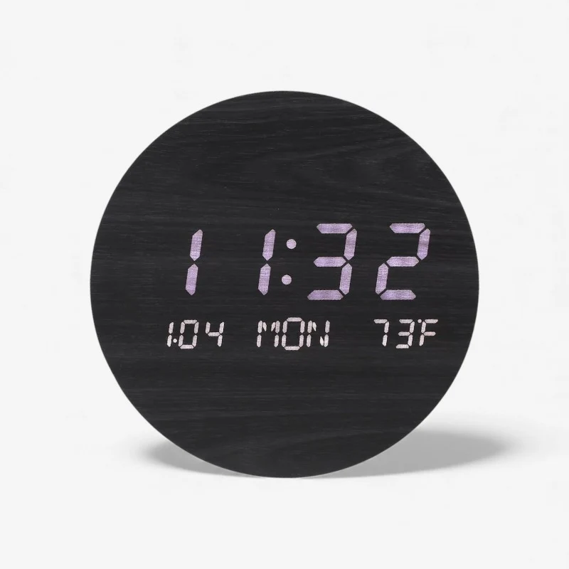 TimeCircle – Round LED Digital Wall Clock with Time and Day Display