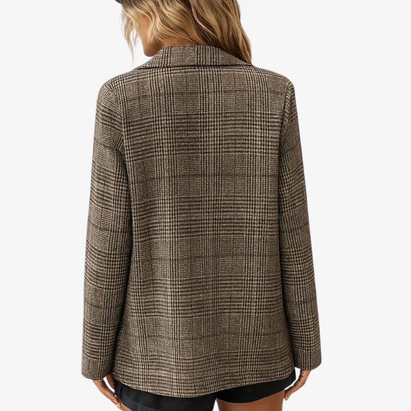 Victoria – Brown Blazer with Elbow Patches & Long Sleeves - Image 3