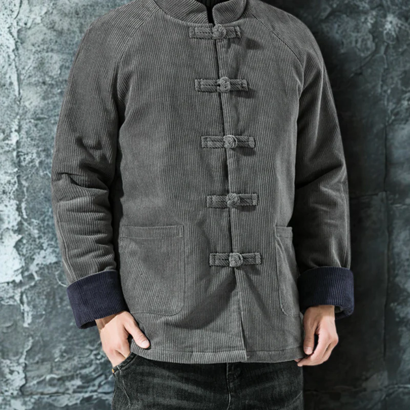 William – Padded Jacket with Stand-Up Collar & Frog Closure - Image 6