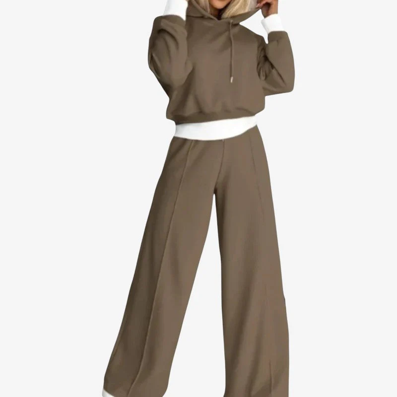 Women 2-Piece Hoodie & Wide-Leg Pants Set - Image 3