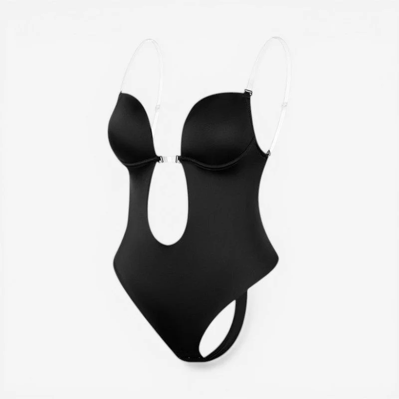 Women Backless Bodysuit Adjustable Straps - Image 2